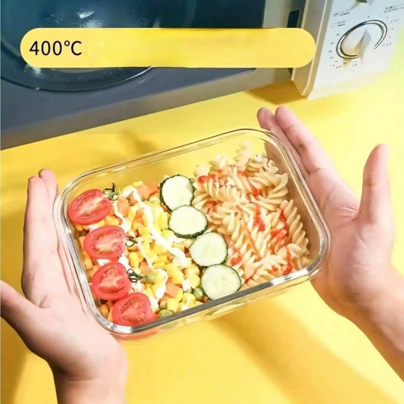 Récipient de stockage alimentaire en verre avec couvercle