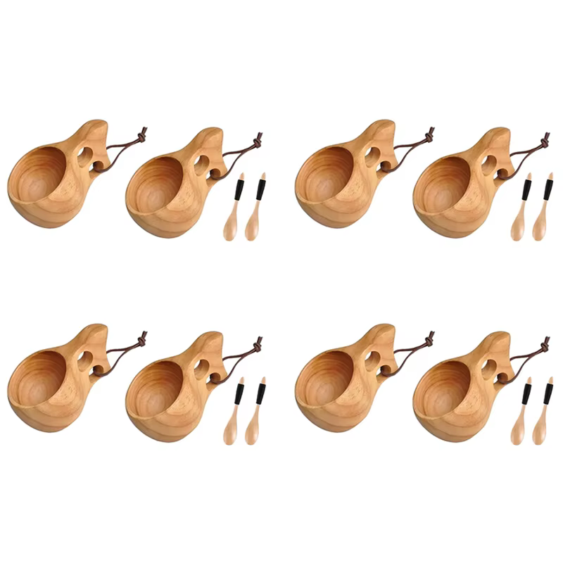 8Pack tasse en bois de Style nordique Kuksa