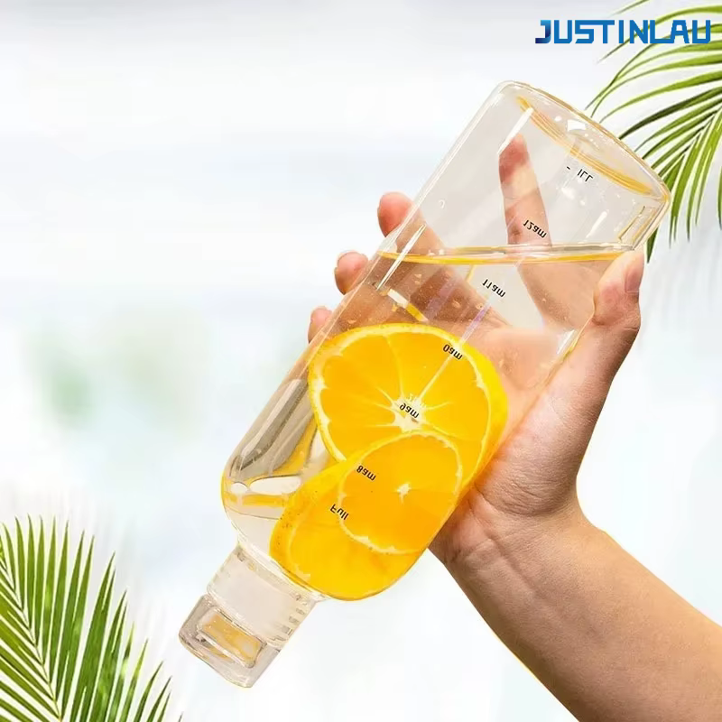 Bouteille en verre transparente de 300-1000 ml en verre borosilicate