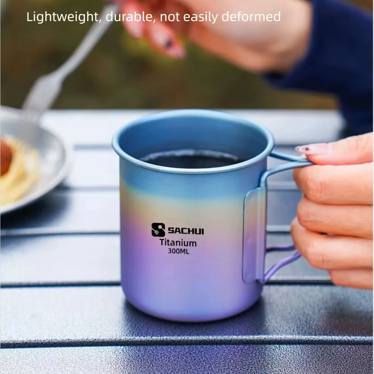Tasse à thé et café portable ultralégère en titane coloré