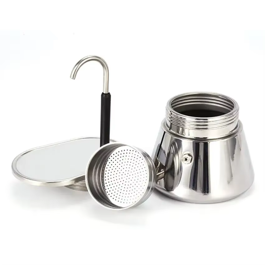 Cafetière Moka à tube unique 200 ml en acier inoxydable