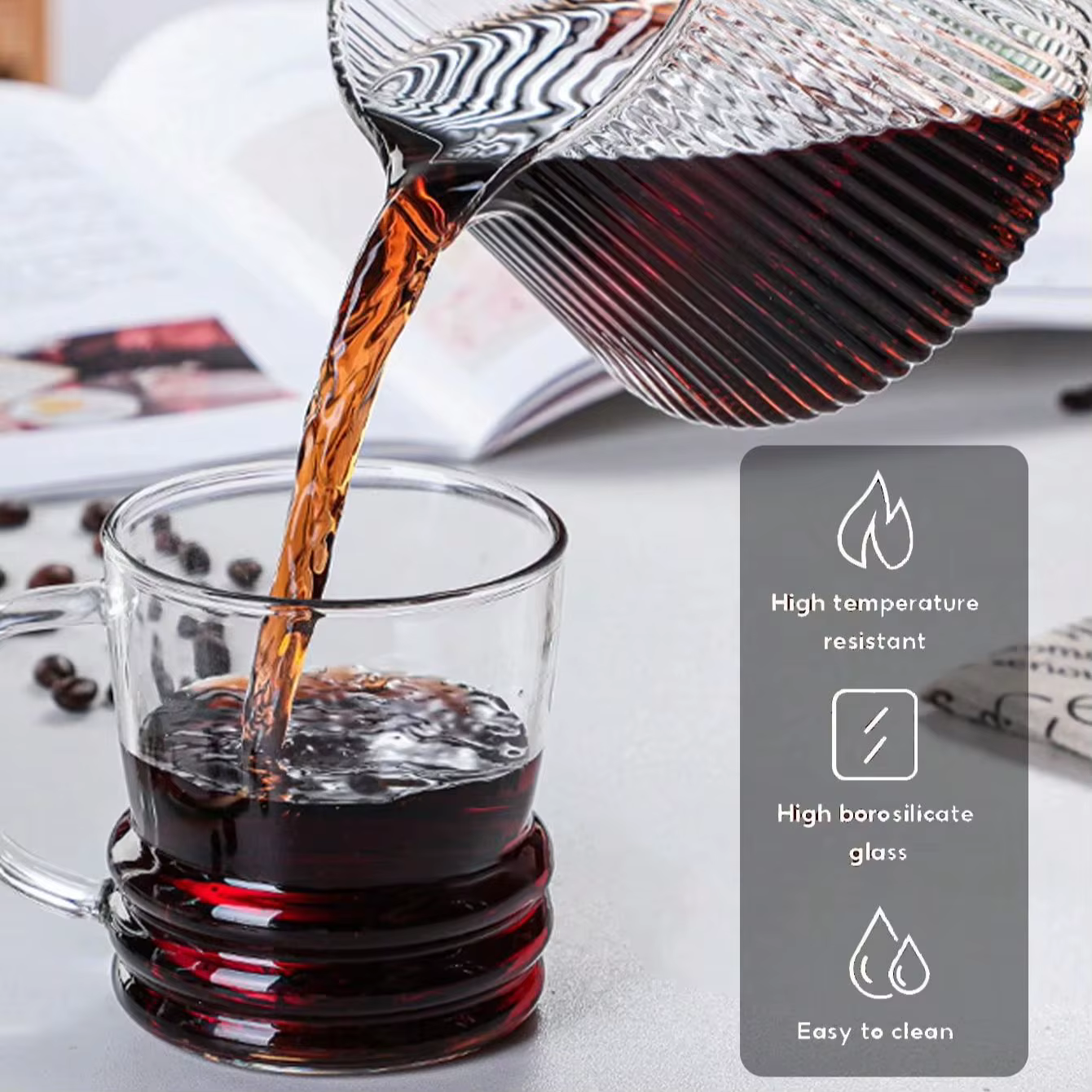 Leeseph-Serveur de café en verre pour verser sur le café et le thé