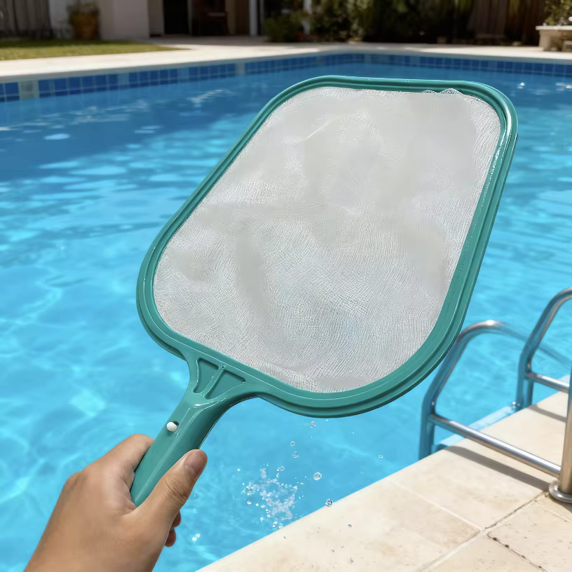 Épuisette à feuilles pour piscine et spa, nettoyeur à cadre en maille, outil d'entretien de piscine (vert)