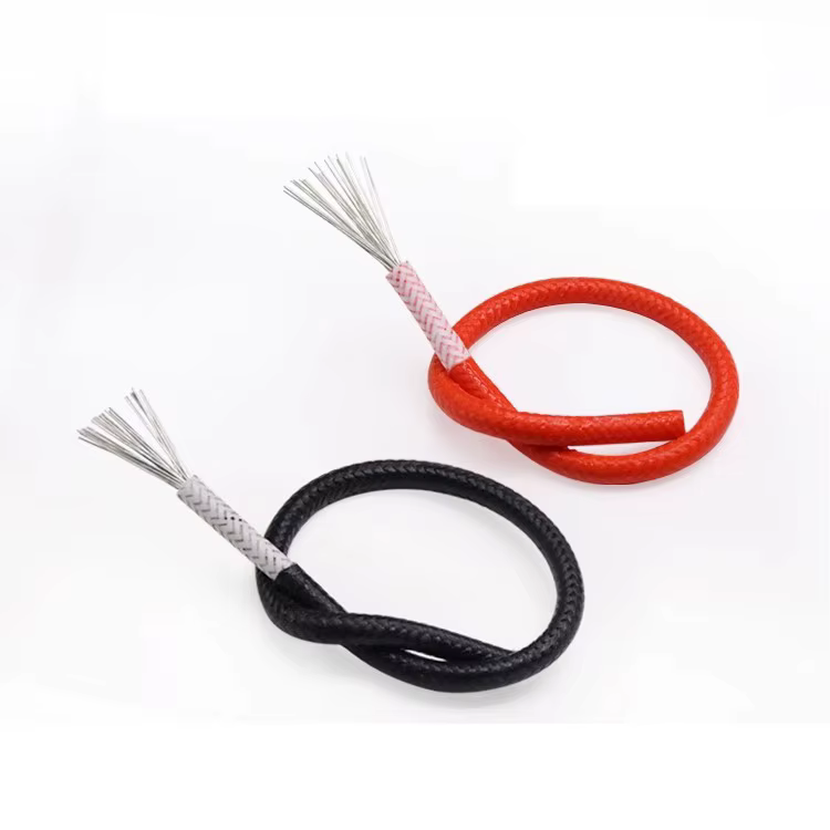 Résistant à la chaleur 300 ° Fil et câble en silicone tressé en fibre de verre haute température C 0,3/0,35/0,5/0,75/1/1,5/2/2,5/4/6~25 mm²