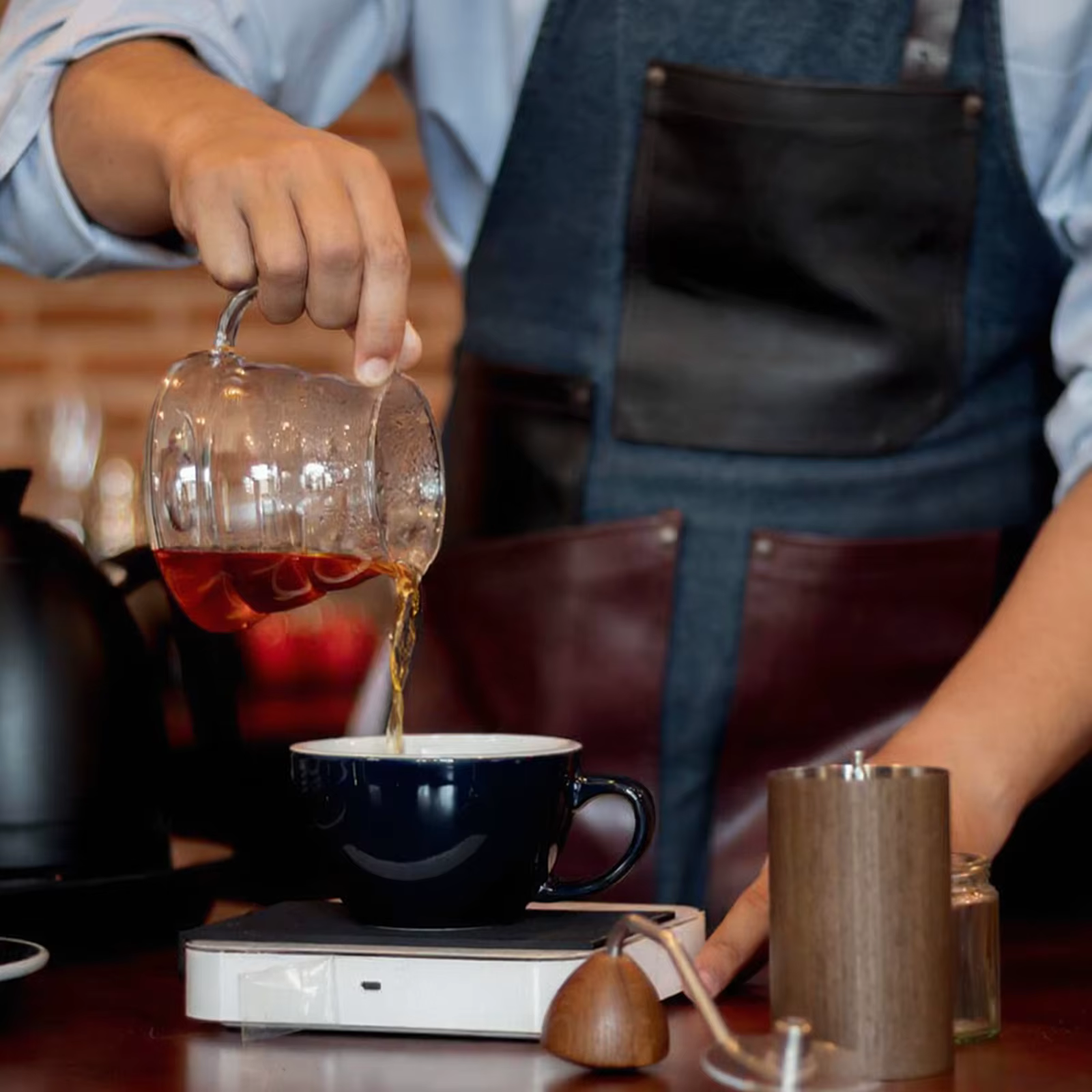 Ensemble de cafetière en verre artisanal avec couvercles