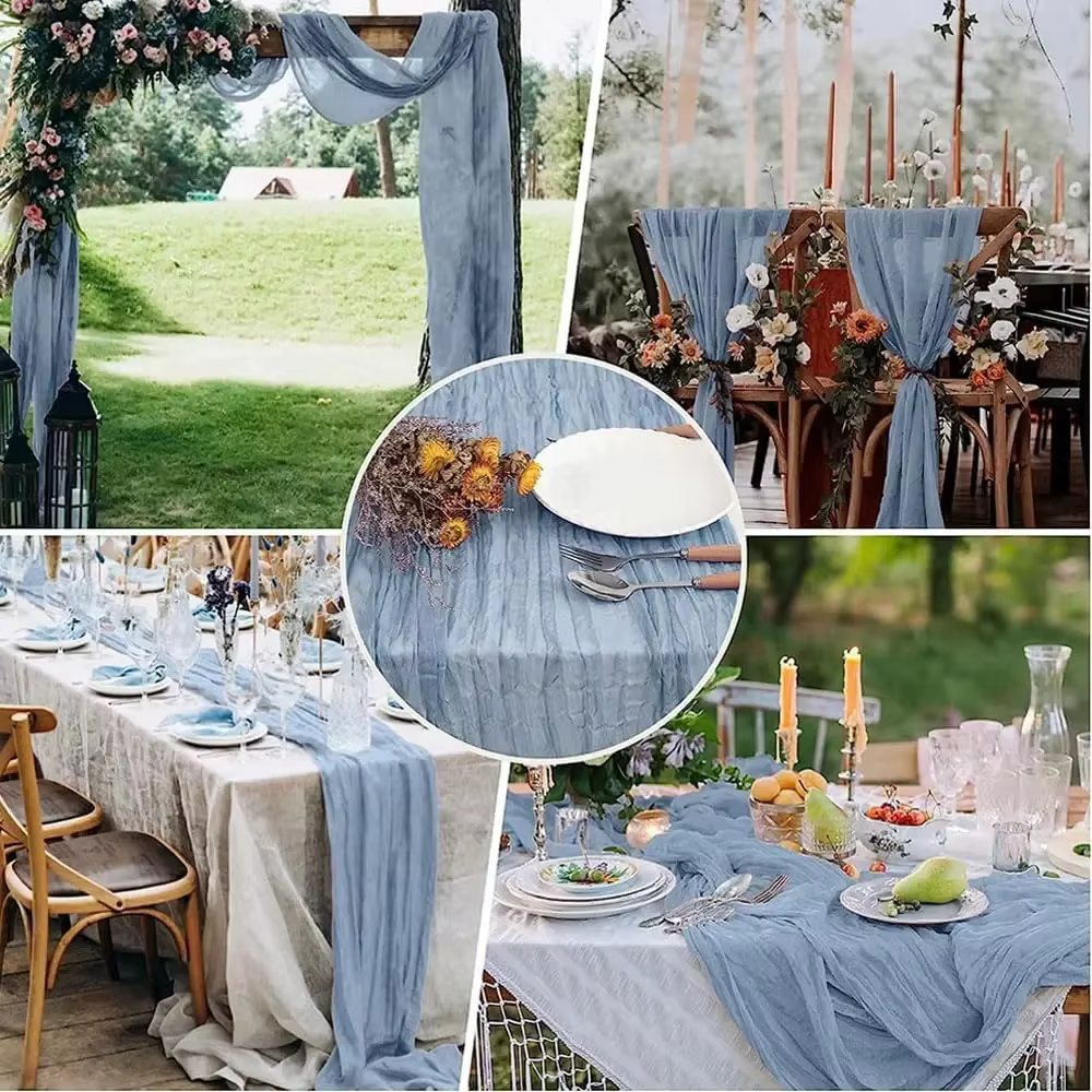 Chemin de Table en gaze transparente style Boho