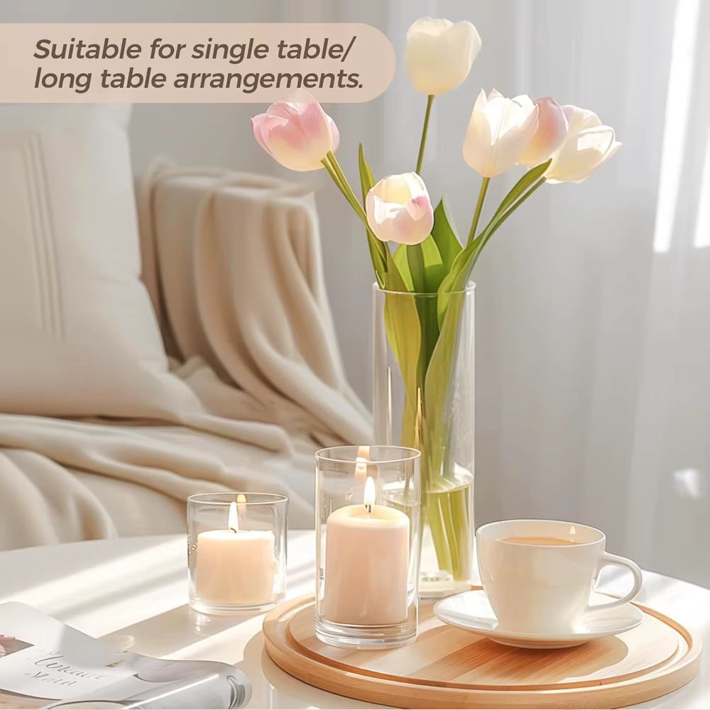 Vase en verre élégant, parfait pour les présentoirs de centres de table