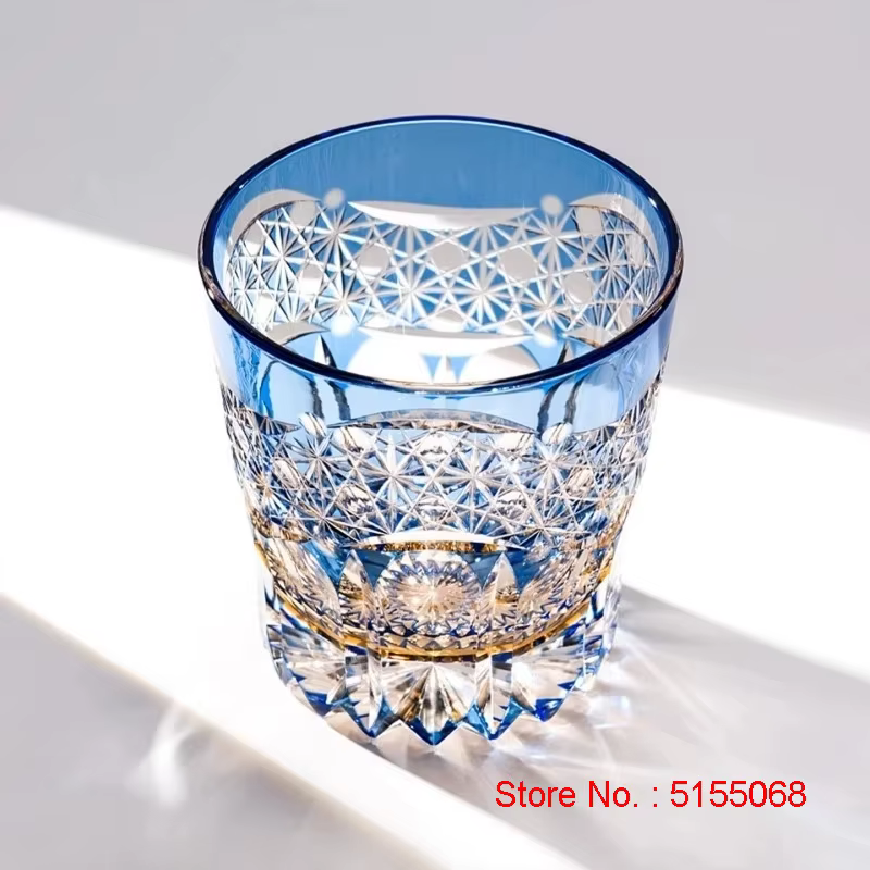 Japon Royal exclusif gravure profonde cristal verre aube première lumière Edo Kiriko whisky tasse haut de gamme cadeau liqueur vin Brandy renifleur