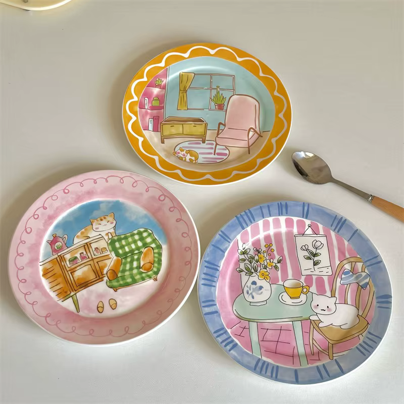 Assiette en céramique mignonne et ludique