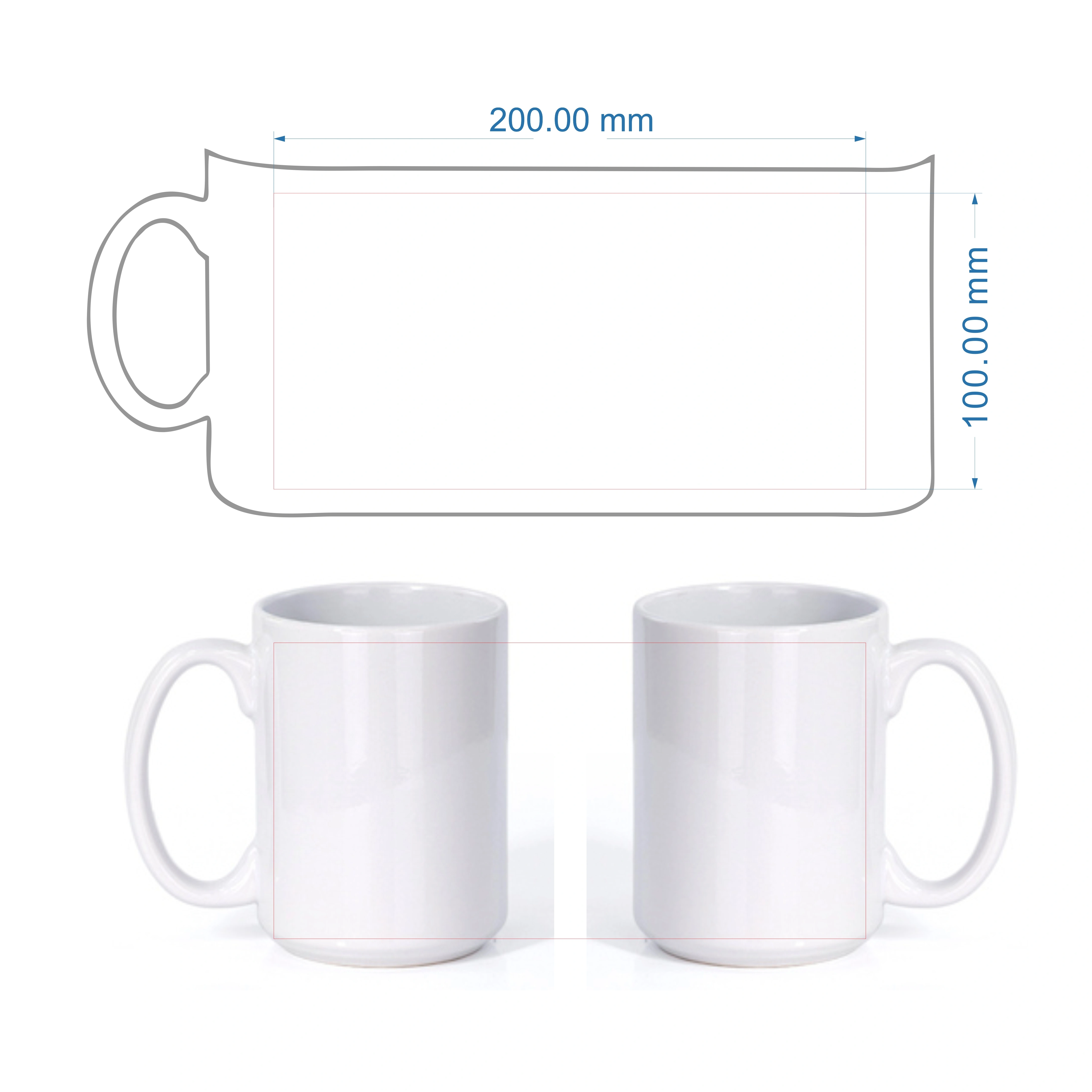 Grande tasse en céramique personnalisable de 450 ml (15 oz) – Mug créatif pour café et lait