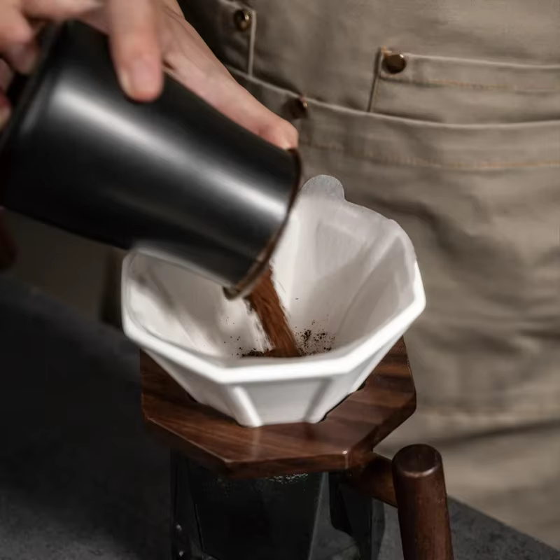 Tasse de filtre à café octogonal en céramique