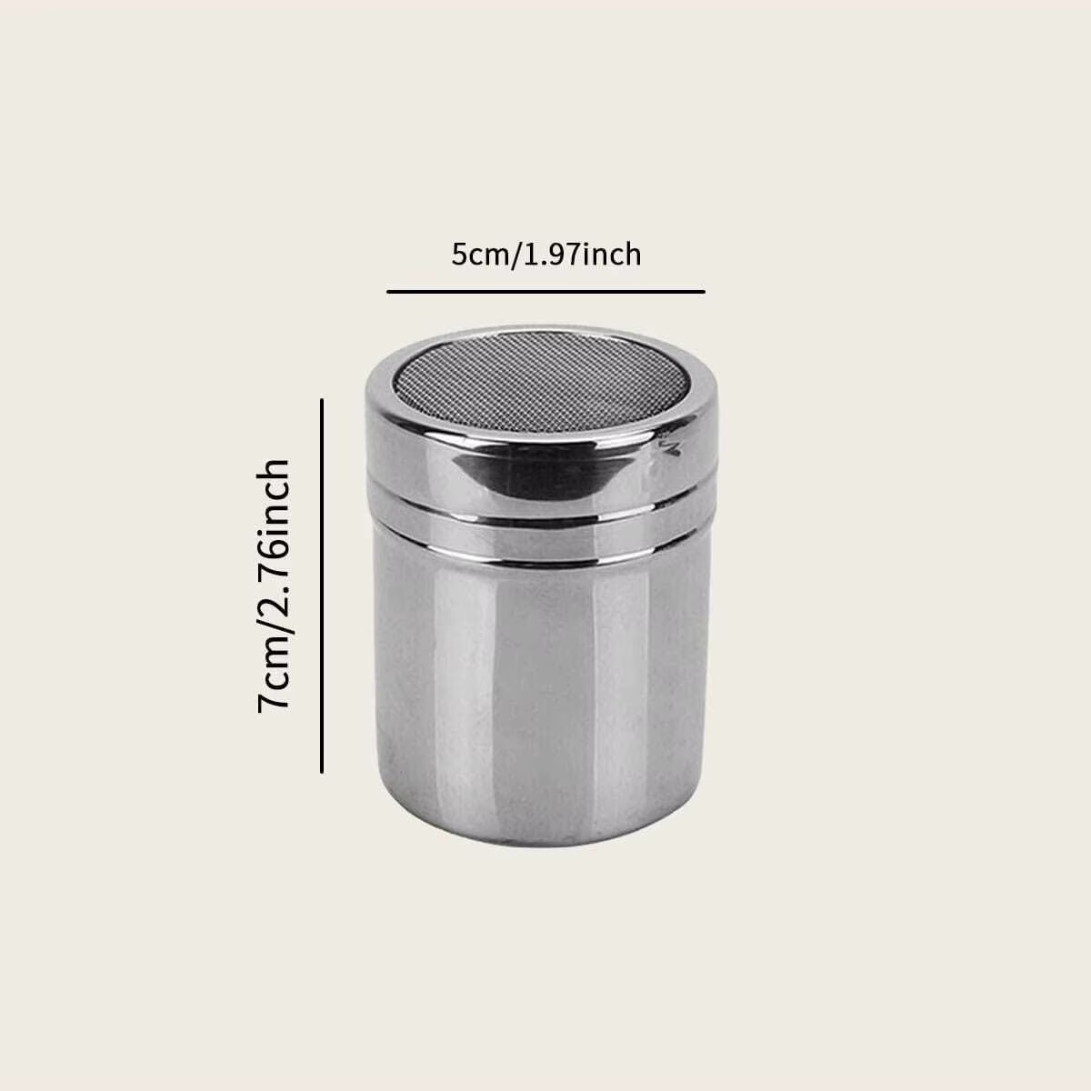 1 pc-argent acier inoxydable maille tube type plumeurs dépoussiérage salière pot à épices sel sucre poivre Shaker boîte cacao glaçage poudre