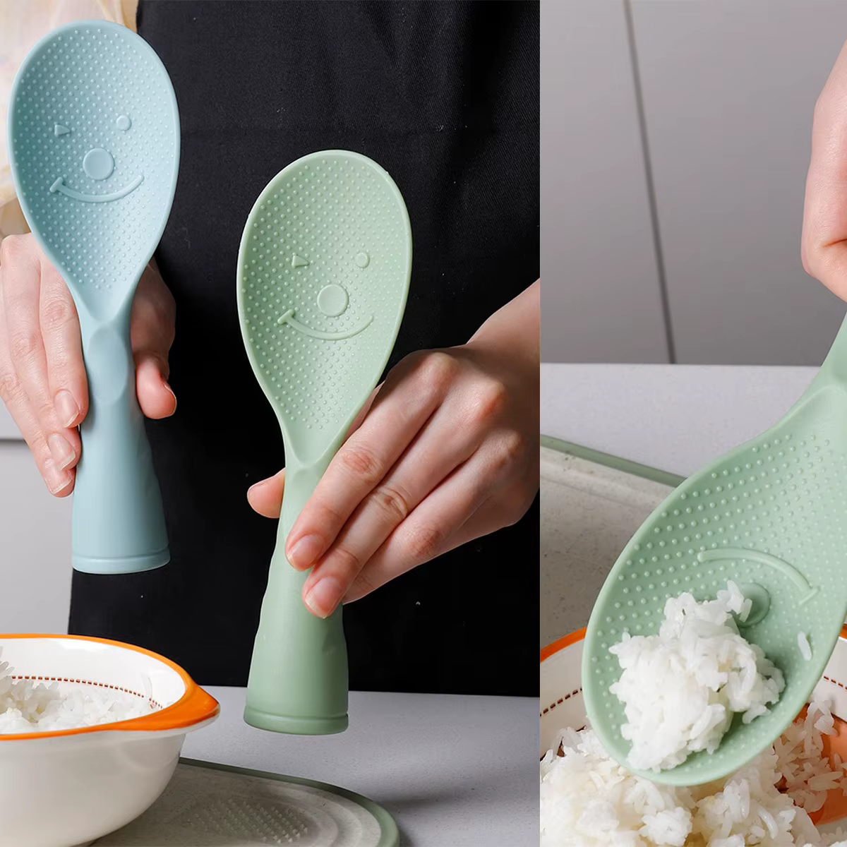 Cuillère à riz en plastique verticale pour la cuisine domestique