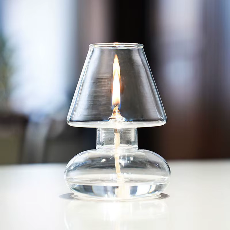 Lampe à huile en verre pour réception de mariage