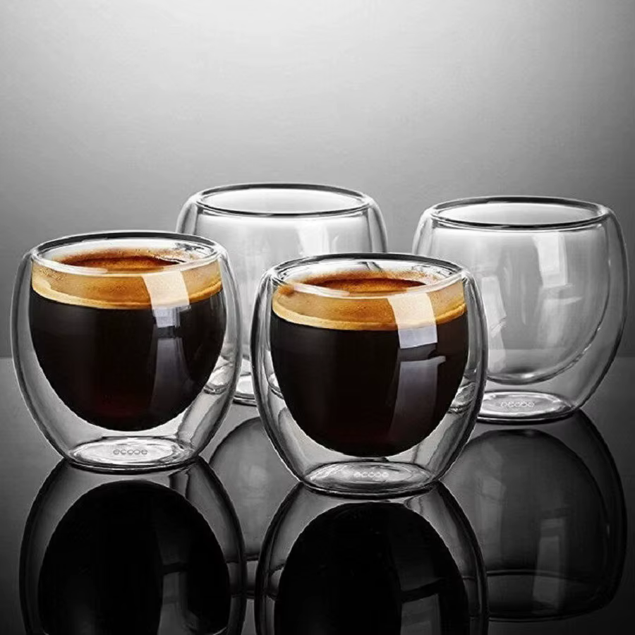 Tasses à café en verre à double paroi Tasse
