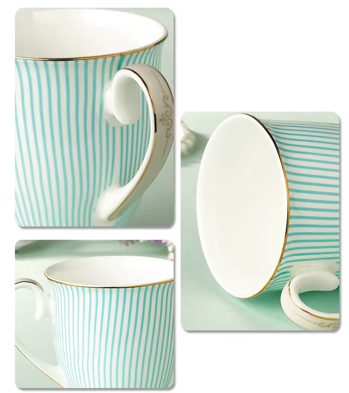 Tasses à thé élégantes en céramique purifiée britannique