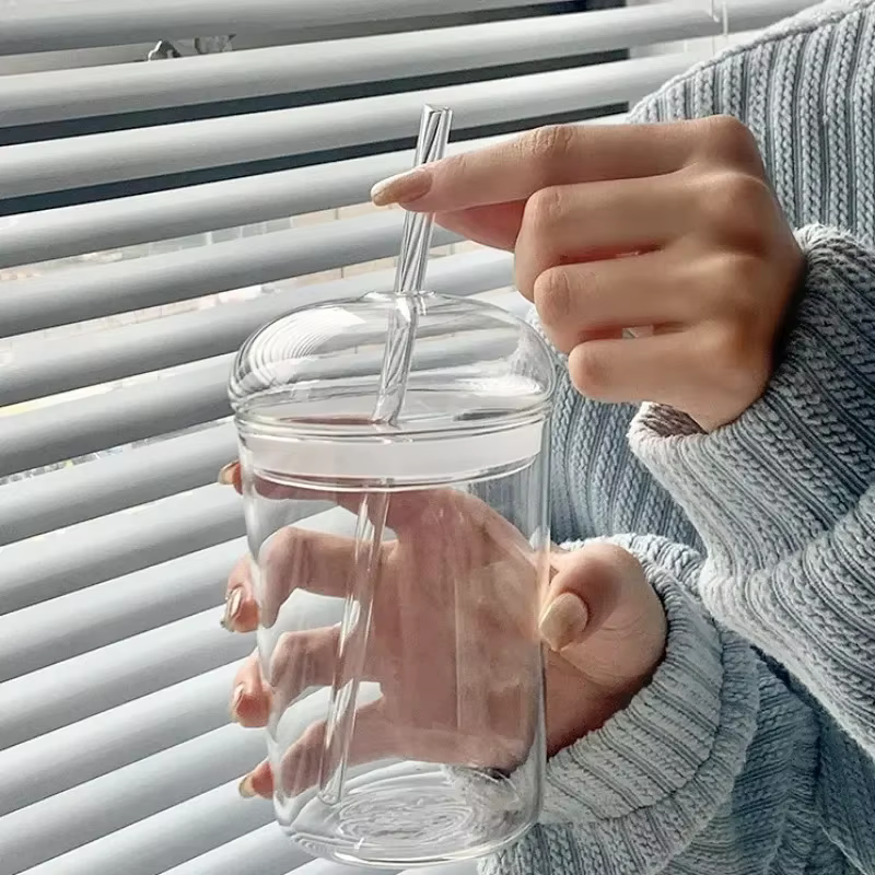 Tasse à café glacée en verre Transparent de 450ML