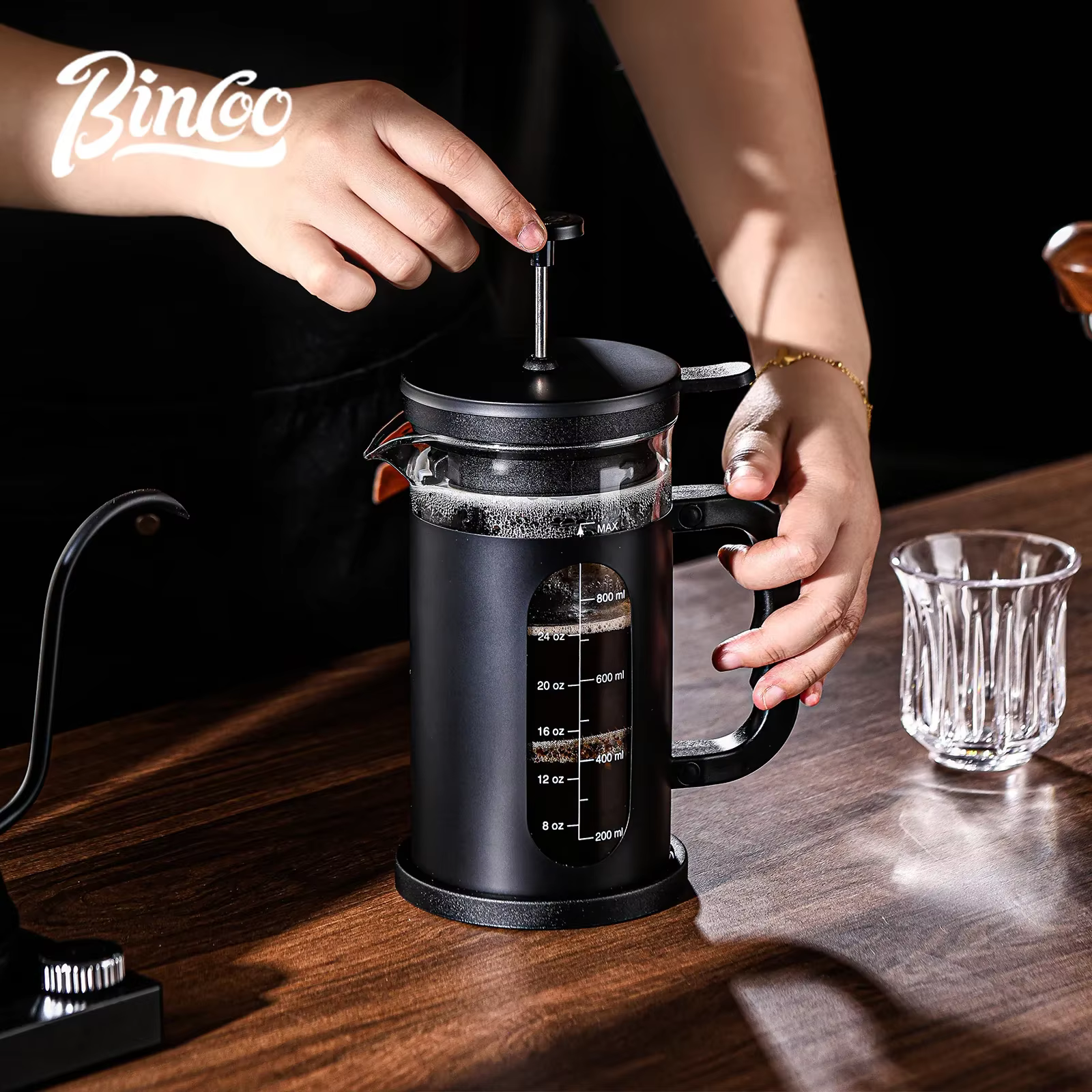 Cafetière à presse française avec filtre