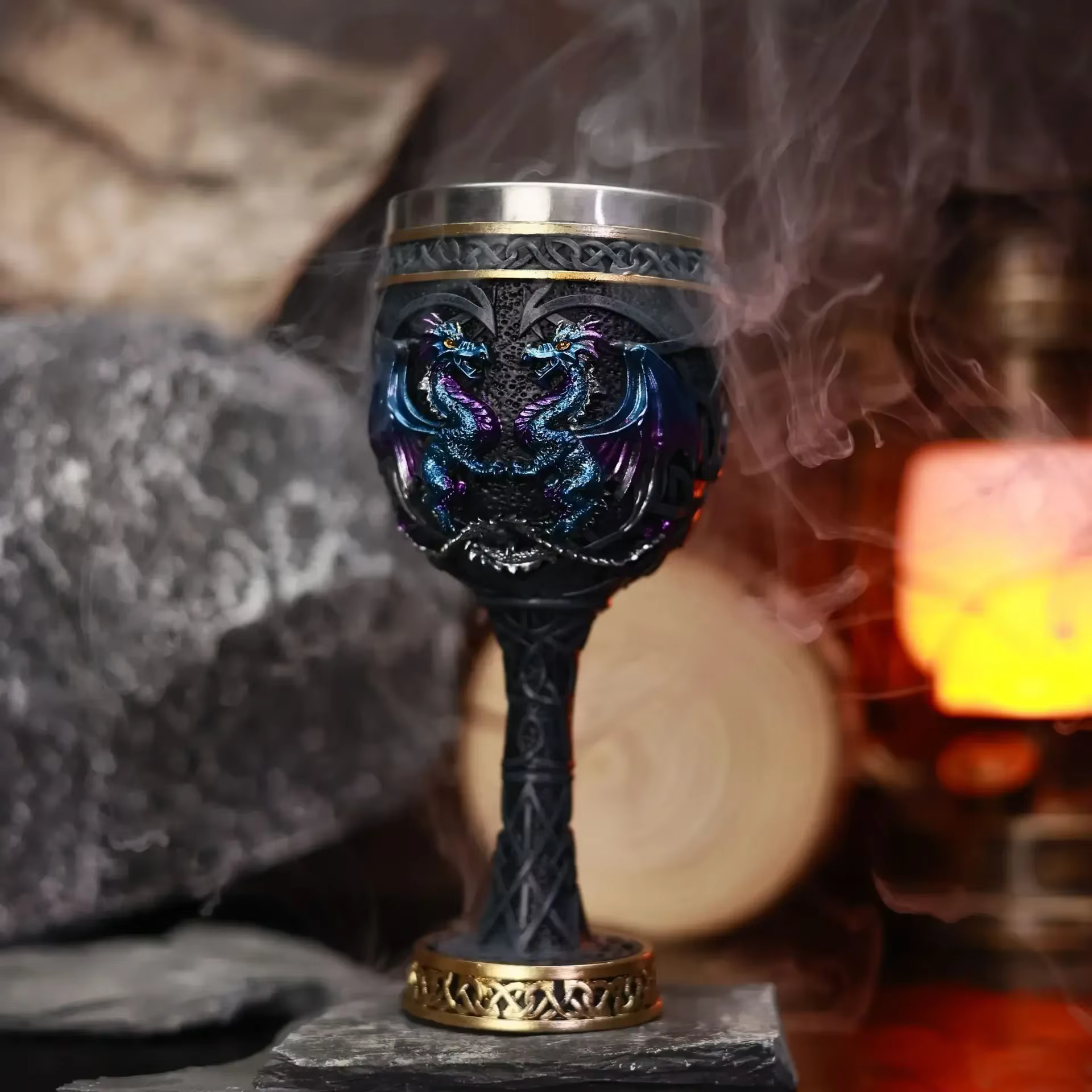 Verre à vin en acier inoxydable en résine gaufrée 3D