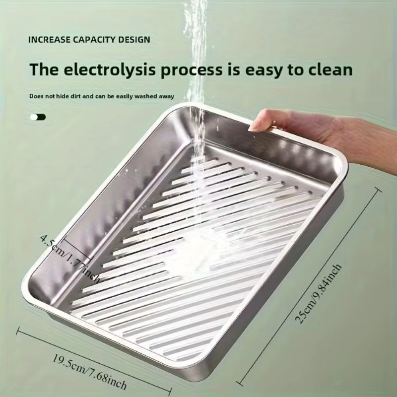 Plateaux de cuisson professionnels en acier inoxydable! 3 pièces avec couvercles – Antiadhésif et facile à nettoyer. Parfait pour rôtir des légumes/carne. Grade maison et restaurant