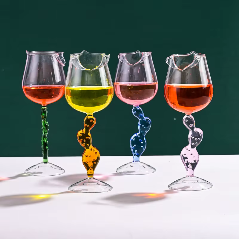 Verre à vin Rose créatif