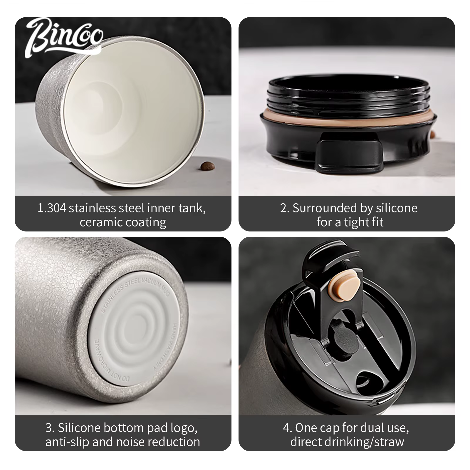 Bincoo Mini tasse à café Thermos 280ml