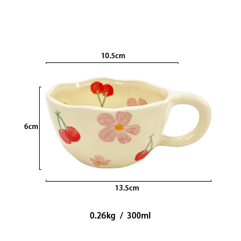 Tasses en céramique fleur irrégulière