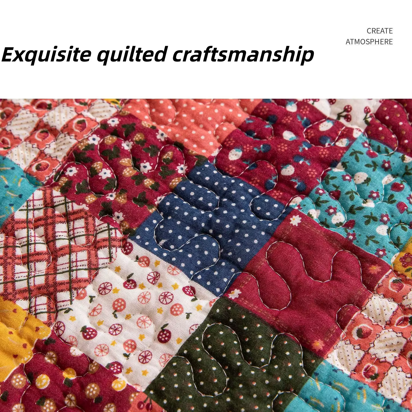 Set de 2 Napperons Matelassés Style Rustique pour Dîner à la Maison