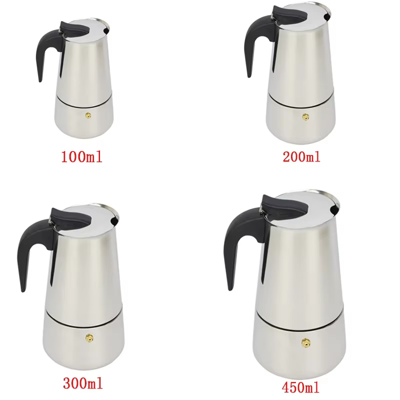 2/4/6/9 tasses cafetière en acier inoxydable Moka Pot