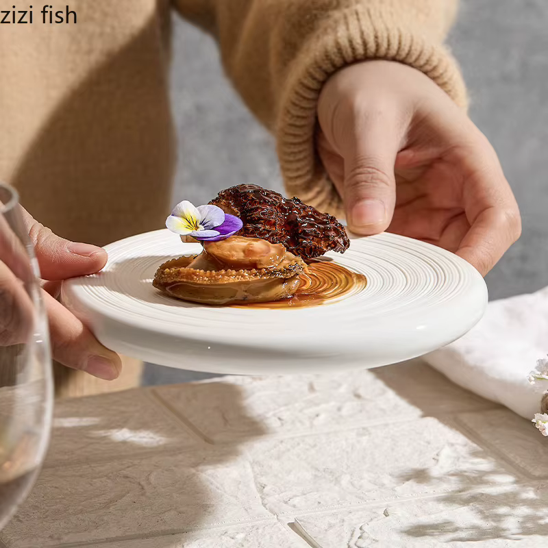 Assiette circulaire brossée