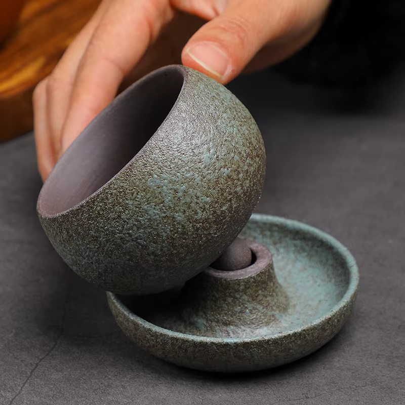 Petite tasse à café ronde en céramique créative avec soucoupe 5oz 150ml