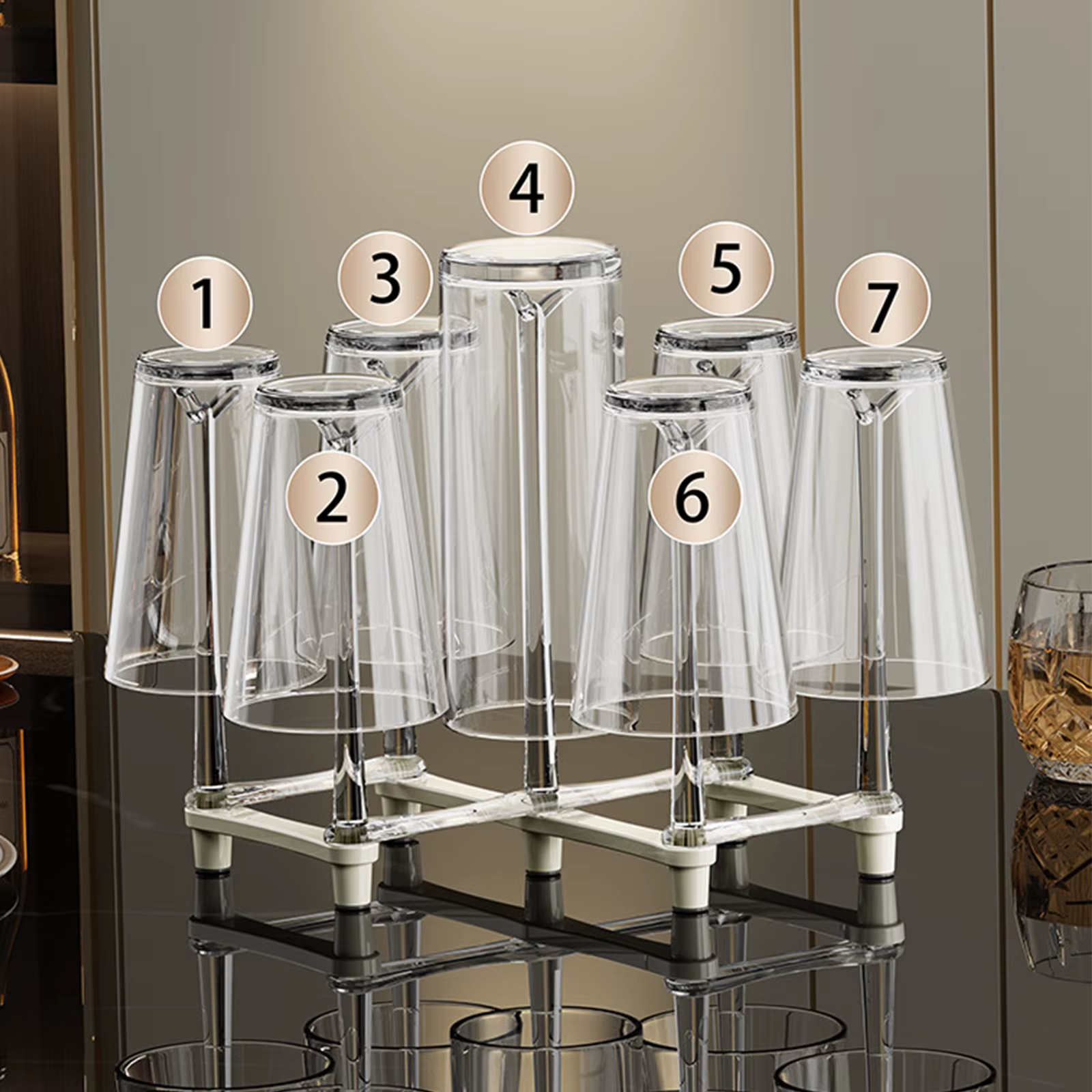 Égouttoir à tasses extensible et réglable pour cuisine