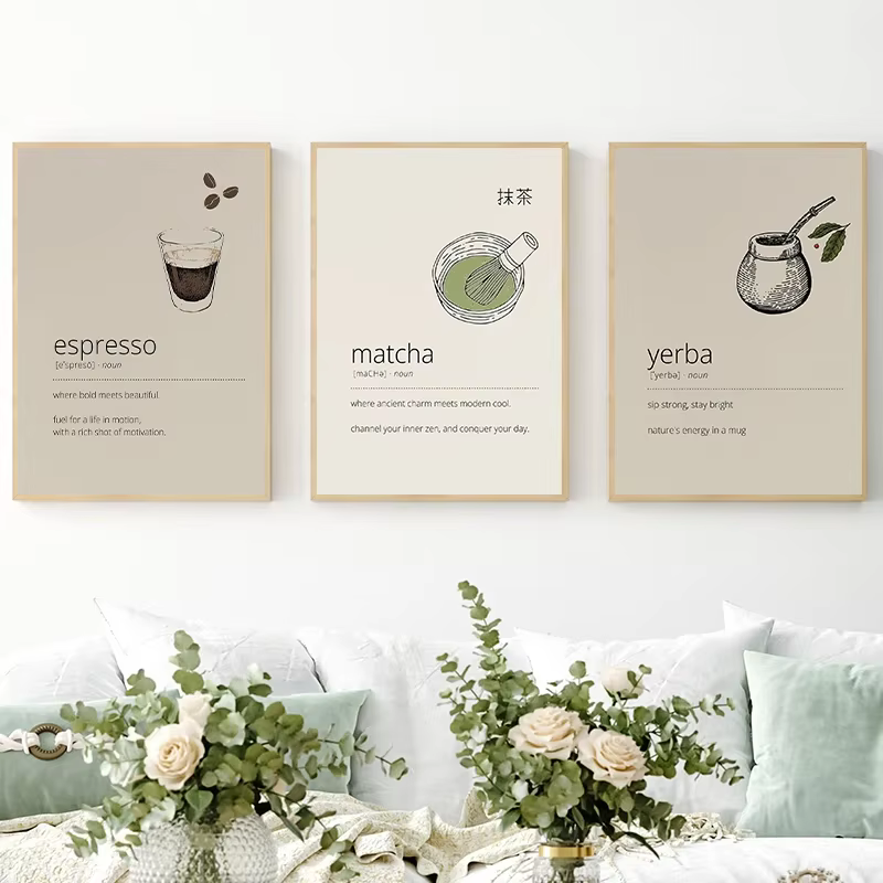 Affiches et imprimés de boissons expresso Matcha Latte Yerba Mate
