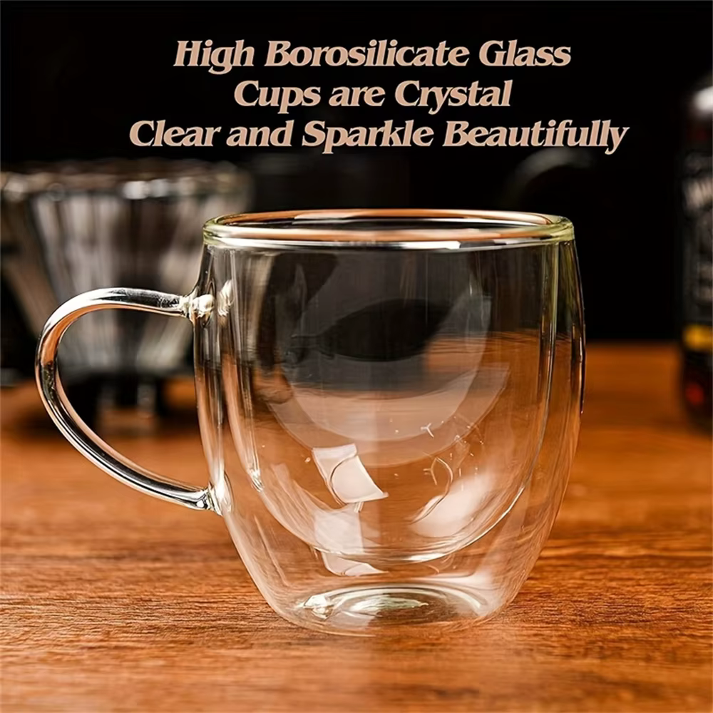 Tasse à café en verre Borosilicate à Double paroi de qualité supérieure