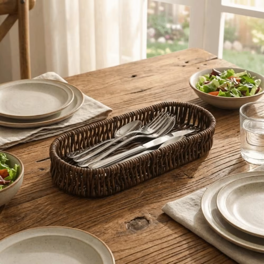 Panier de rangement ovale pour vaisselle