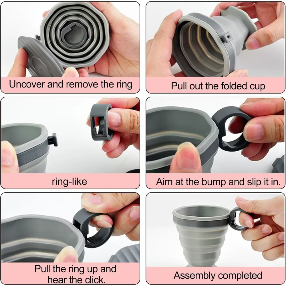 Tasse pliante portative en plastique