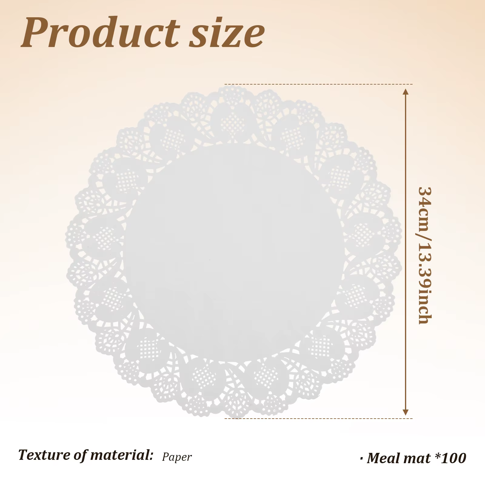 100 pièces napperons ronds dentelle papier