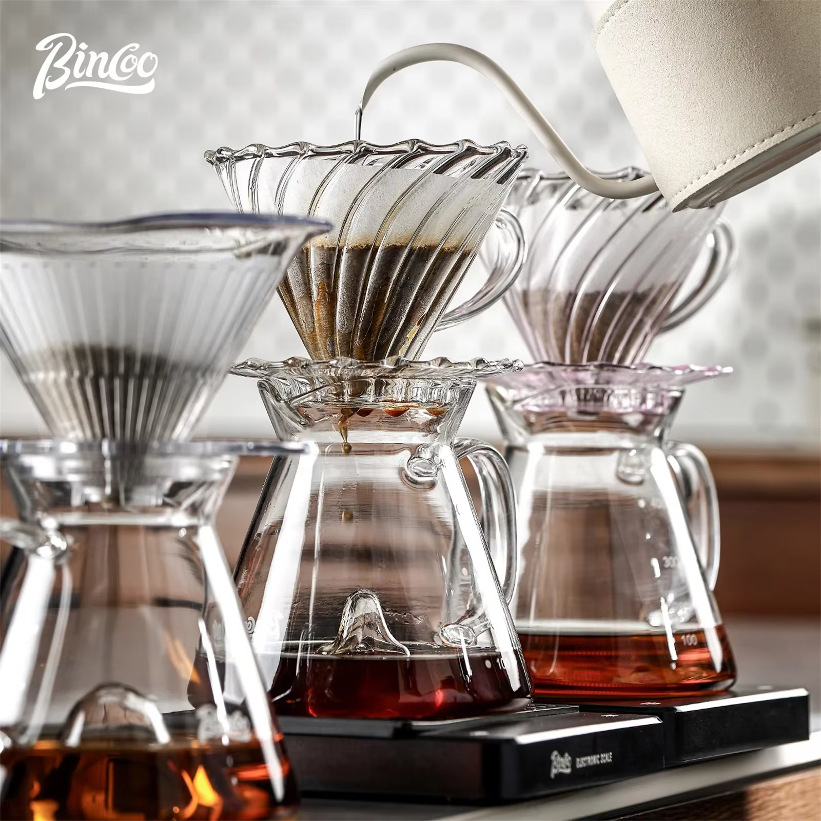 BINCOO 450ml verser sur café goutteur verre partage Pot entonnoir goutte