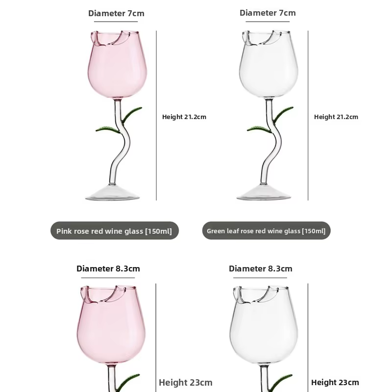 Verre à vin en or Rose
