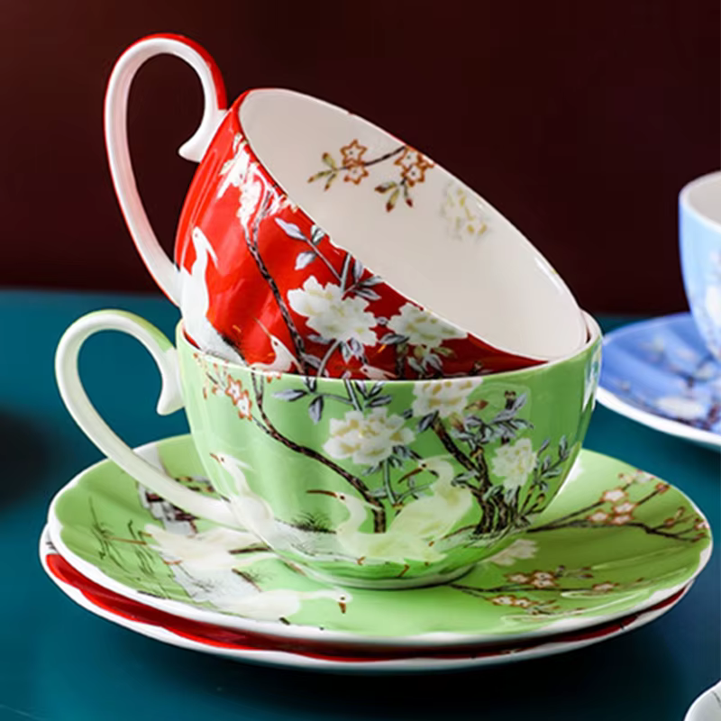 Tasse à café de style britannique et ensembles de thé de l'après-midi en porcelaine Sophia