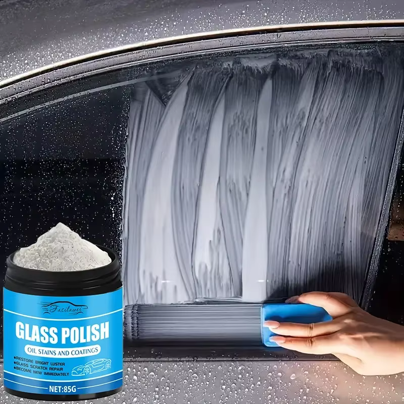 Poudre de polissage pour verre, réparateur de rayures et restaurateur de clarté pour pare-brise, miroir et surfaces en verre