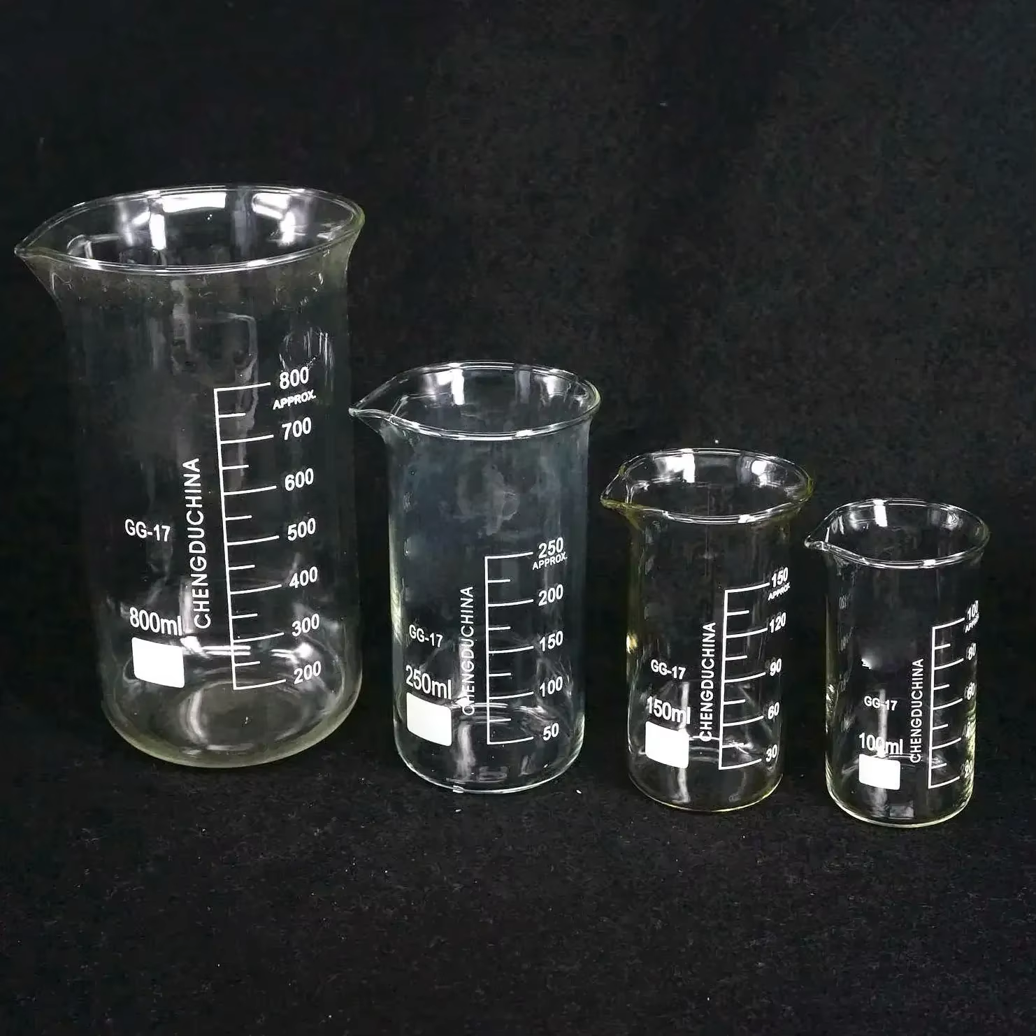 Bécher en verre Borosilicate de 50/100/150/250/400/500/600/800/1000ml