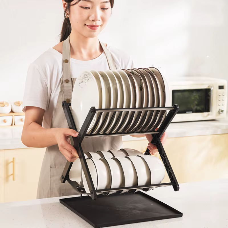 Rangement de vaisselle de cuisine en acier inoxydable