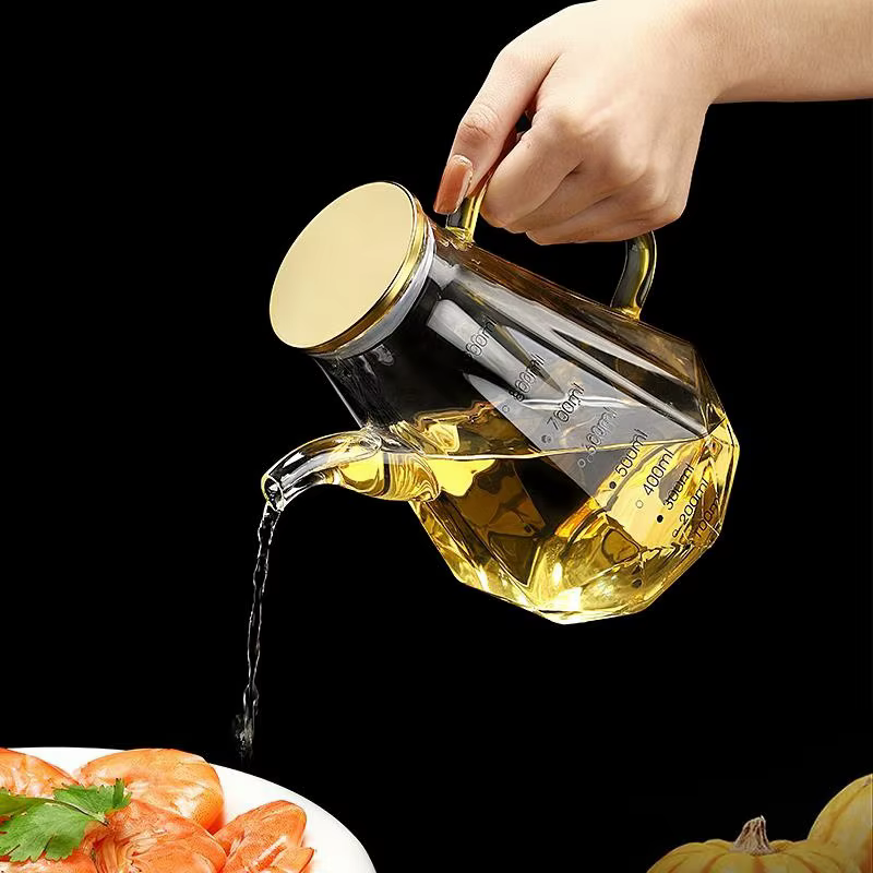 Bouteille d'huile en verre transparent de 500/700/900ml