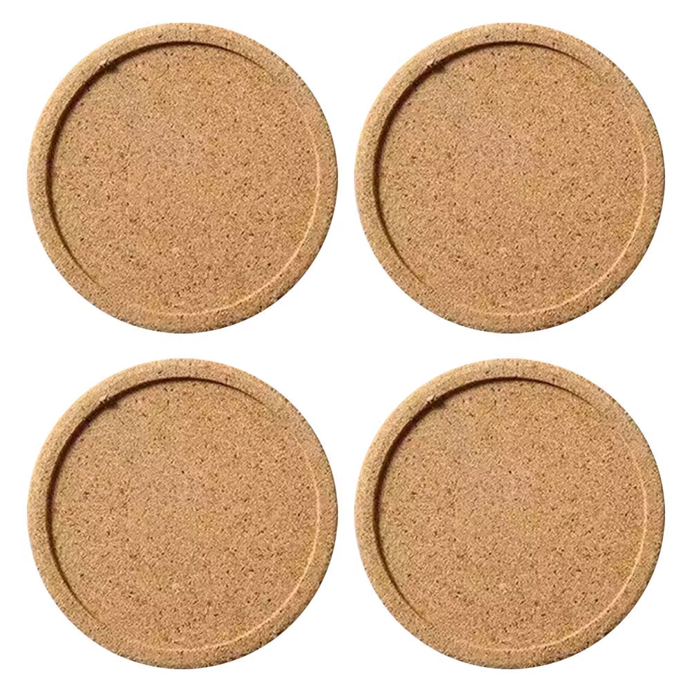 Lot de 4 dessous-de-verre ronds en liège de 10 cm – Tapis isolant pour boissons