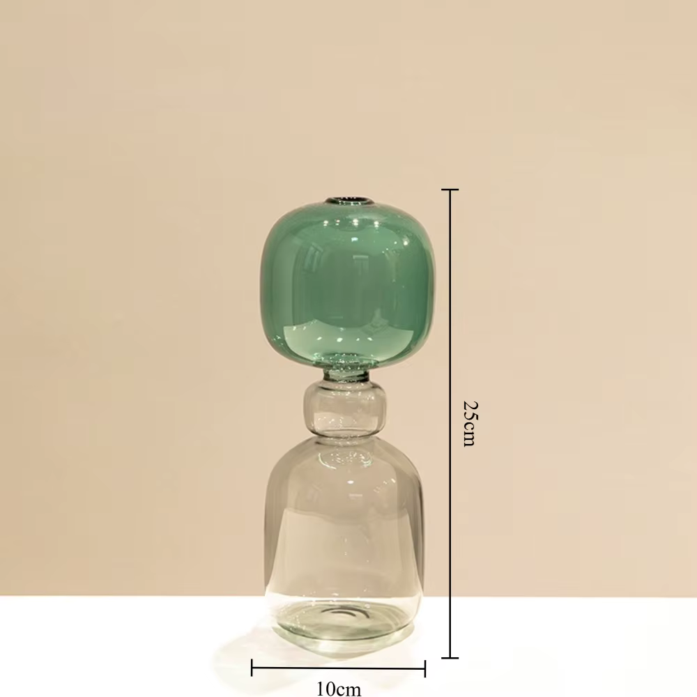 Vase en verre transparent à double couche