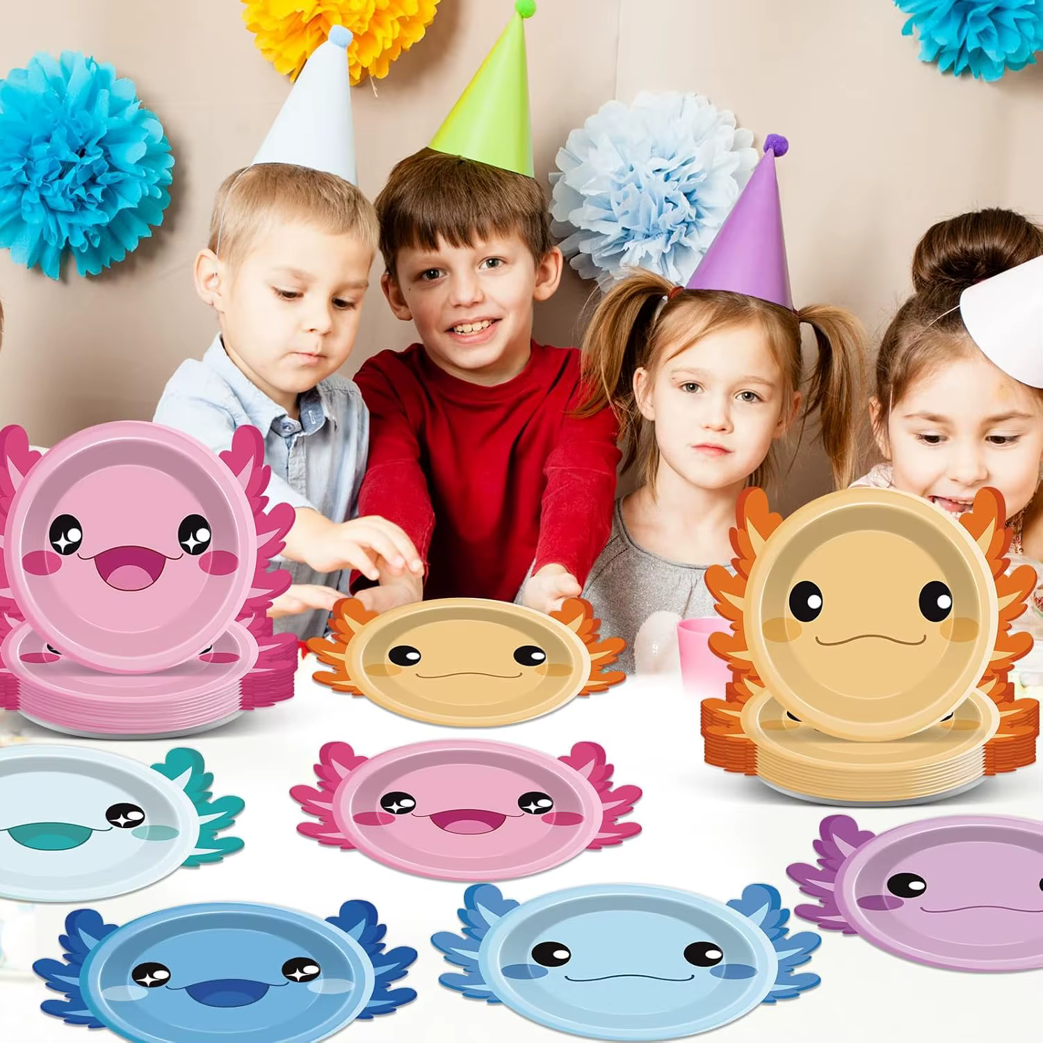 Assiette de fête en forme de Axolotl de 7 pouces