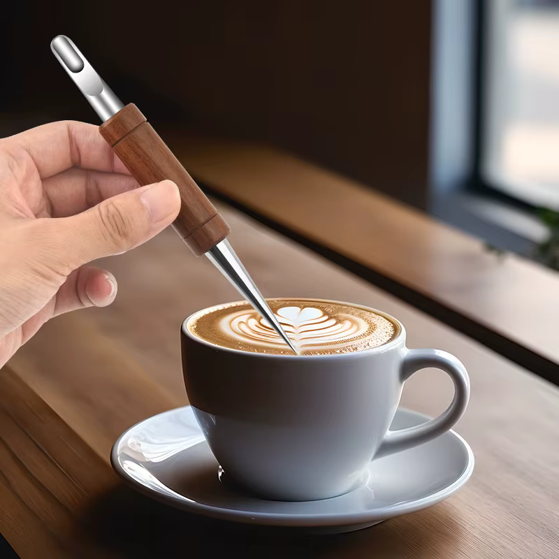 Stylo à café artistique en acier inoxydable