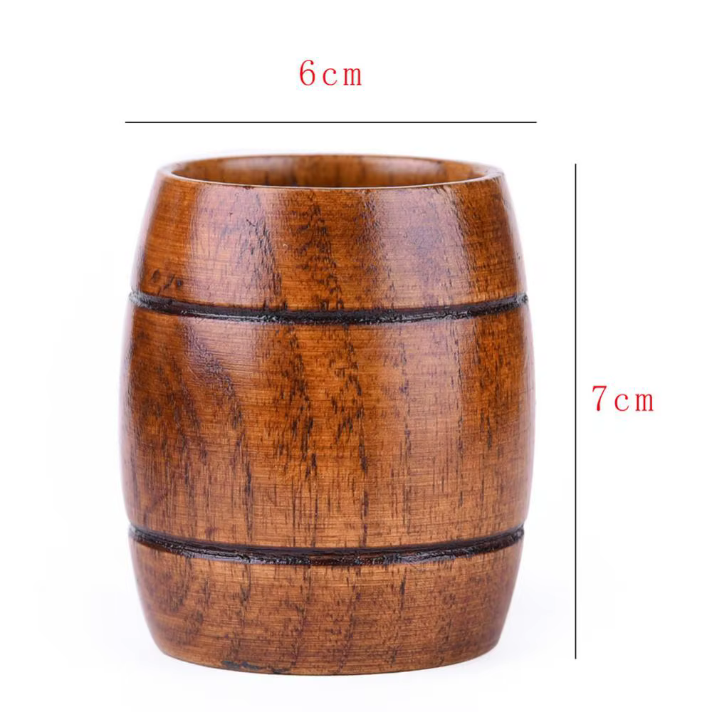 Tasse en bois en forme de baril pour bière