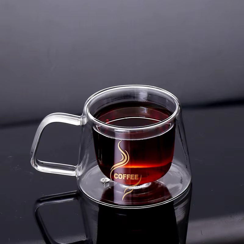 Tasse à café en verre à Double paroi résistante à la chaleur de 200ml